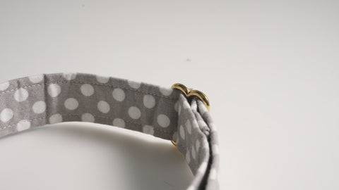 Grey Polkadot Dog Collar