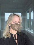 100% Silk Designer Monogram Face Mask Canadian Boutique Designs