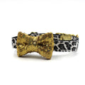 Sparkly Gold Bowtie Cheetah Print Dog Collar ~ Snazzy!