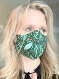 Modern Green Botanical Face Mask Canadian Boutique Designs